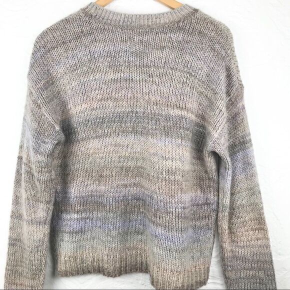 Something Navy Muted Striped Lavender Sweater - Picture 7 of 11